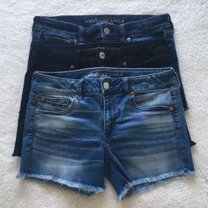 AE Blue Super Stretch Midi Shorts